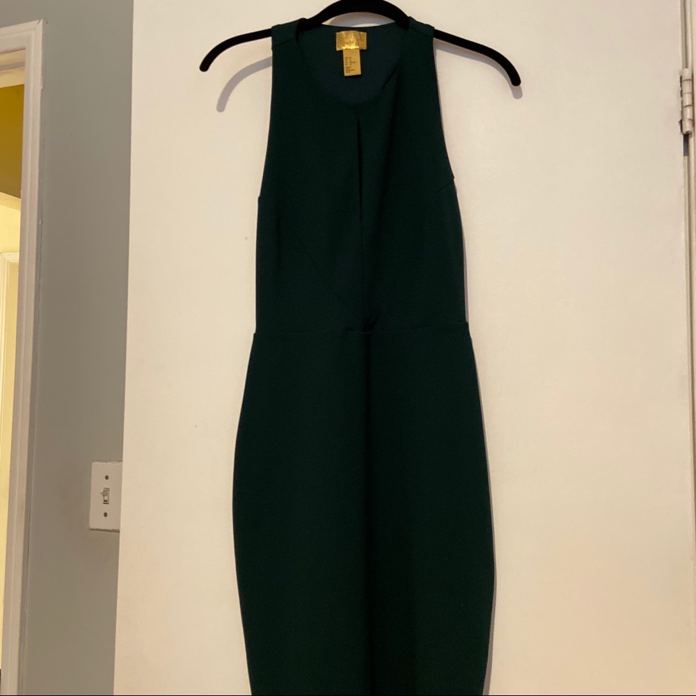 H&M forest green midi dress